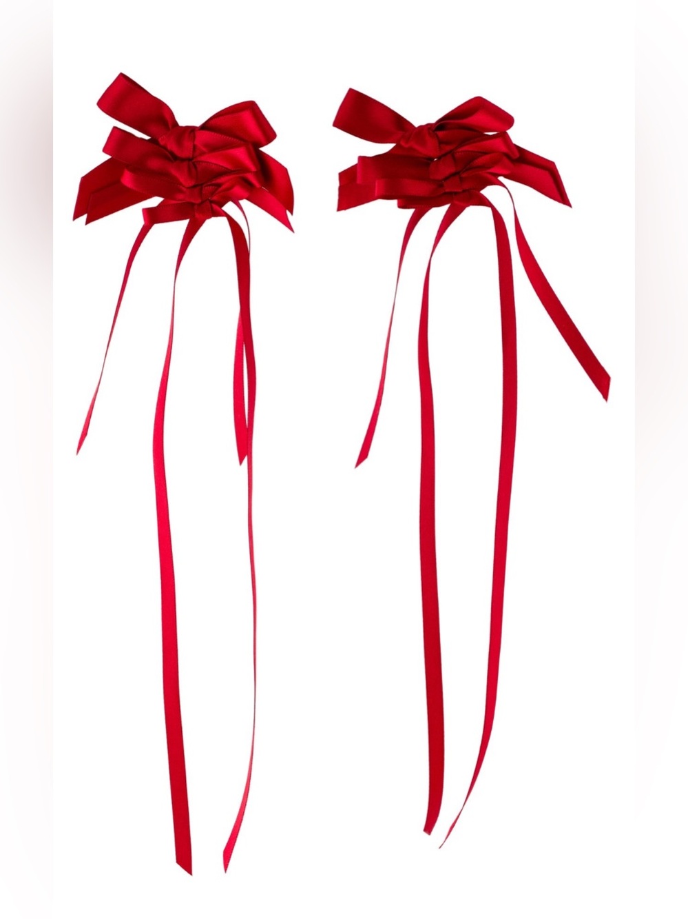 Simone Rocha Red Ribbon Bow Drop Earrings